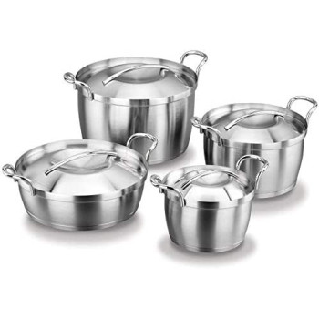 Korkmaz Lia 8 Pcs Cookware Set Satin, Silver, A1009