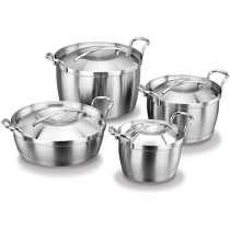 Korkmaz Lia 8 Pcs Cookware Set Satin, Silver, A1009