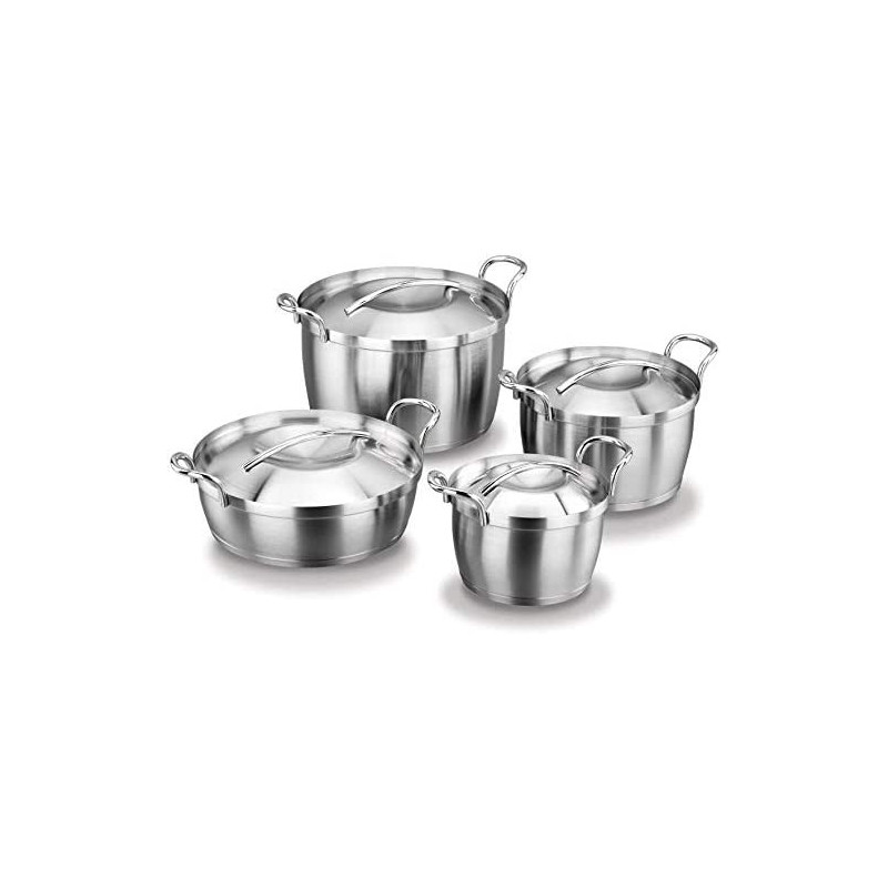 Korkmaz Lia 8 Pcs Cookware Set Satin, Silver, A1009