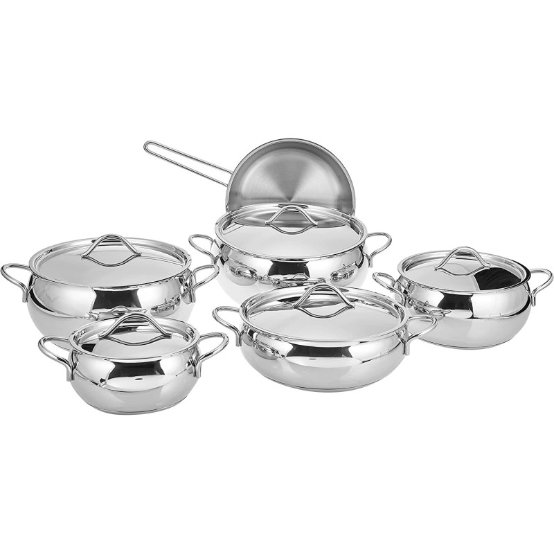 Korkmaz Tombik Xl 11Pc Cookware Set, Silver, A1806