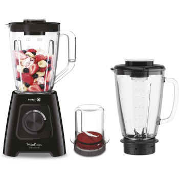 Moulinex Blendforce 2, Plastic And Glass Jar Grinder Accessory, 600W, Black, Lm42R827 Min 1 year manufacturer warranty