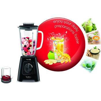 Moulinex Blendforce 2, Plastic And Glass Jar Grinder Accessory, 600W, Black, Lm42R827 Min 1 year manufacturer warranty