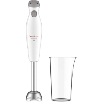 Moulinex Easy Chef Hand Blender With 800 ml Beaker, 450W, White, Plastic Stainless Steel, Dd451127 Min 1 year manufacturer warranty