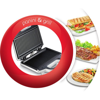 Moulinex Sandwich Maker, perfect for sandwiches, paninis, all breads, red color, SM156843