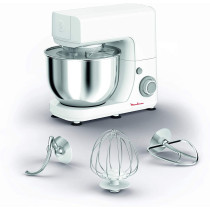 Moulinex Masterchef 4.8 Litre Kitchen Machine, White Silver, Stainless Steel Plastic, Qa150127 Min 1 year manufacturer warranty