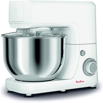 Moulinex Masterchef 4.8 Litre Kitchen Machine, White Silver, Stainless Steel Plastic, Qa150127 Min 1 year manufacturer warranty