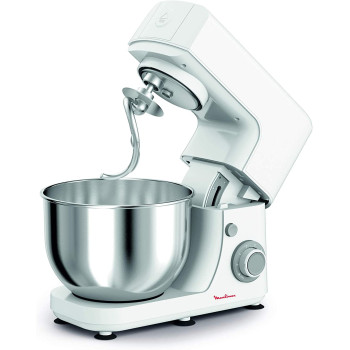 Moulinex Masterchef 4.8 Litre Kitchen Machine, White Silver, Stainless Steel Plastic, Qa150127 Min 1 year manufacturer warranty
