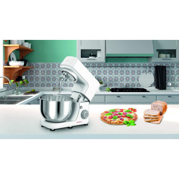 Moulinex Masterchef 4.8 Litre Kitchen Machine, White Silver, Stainless Steel Plastic, Qa150127 Min 1 year manufacturer warranty