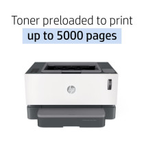 HP Neverstop Laser 1000W Wireless Print Speed up to 21 Page Per Minute Toner preloaded to print up to 5000 pages White 4RY23A